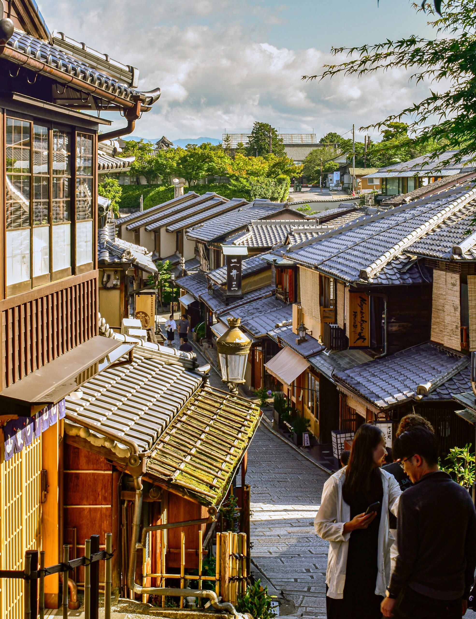 KAN-KYOTO-01 · an early-morning Kyoto alley, machiya doorway, someone opening a shop — 3:4, 1200×1600