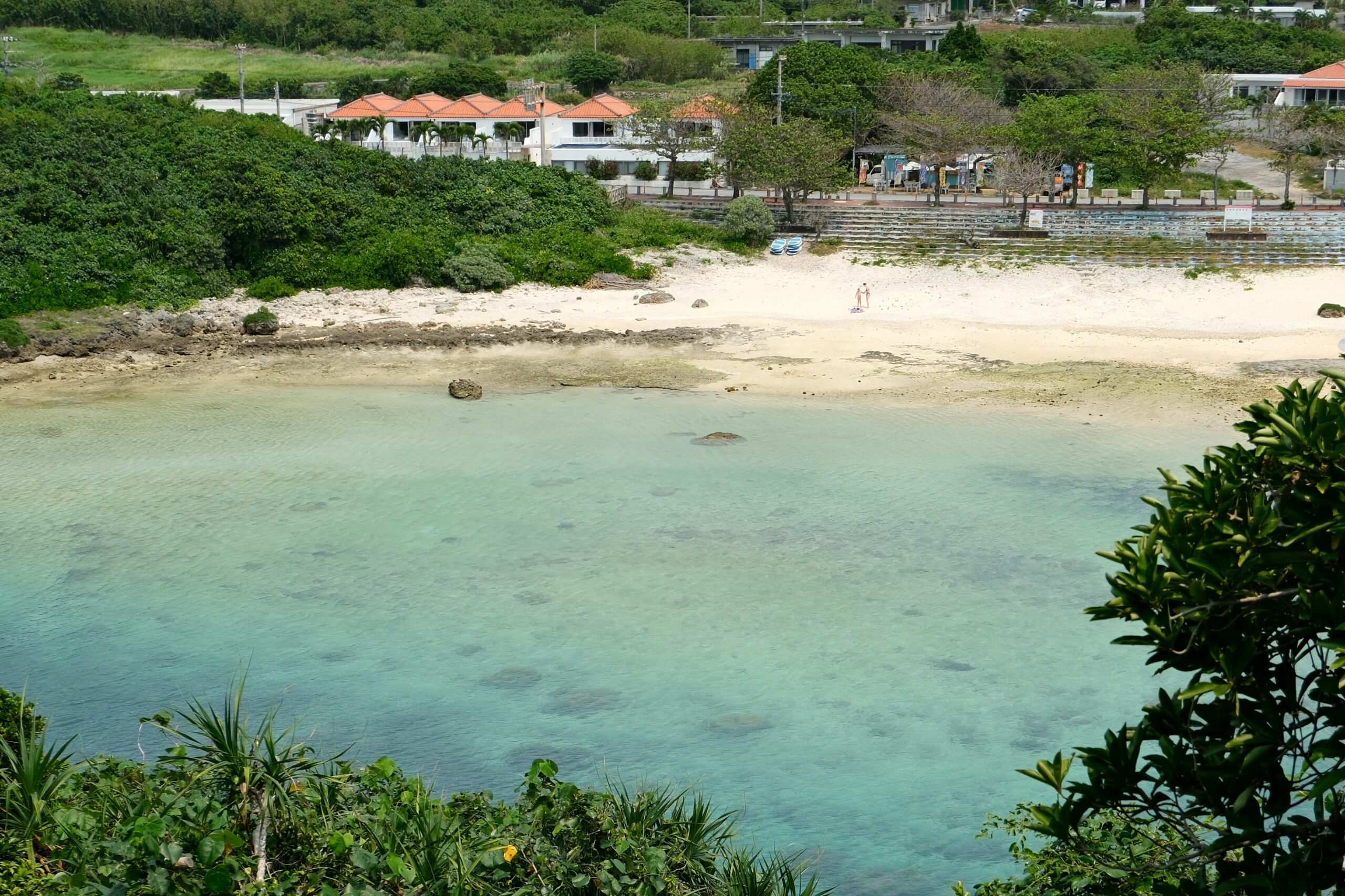 OKI-WILD-01 · northern Okinawa wild — forest road, waterfall, or rugged coast in Yambaru. 3:2, 1800×1200